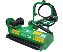 AGS 105: Rézsű vágására alkalmas szárzúzó, 15-35 LE traktorokhoz.