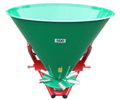 GSC 180-500: Tárcsás műtrágya és sószóró, 180-500 literes kapacitással .